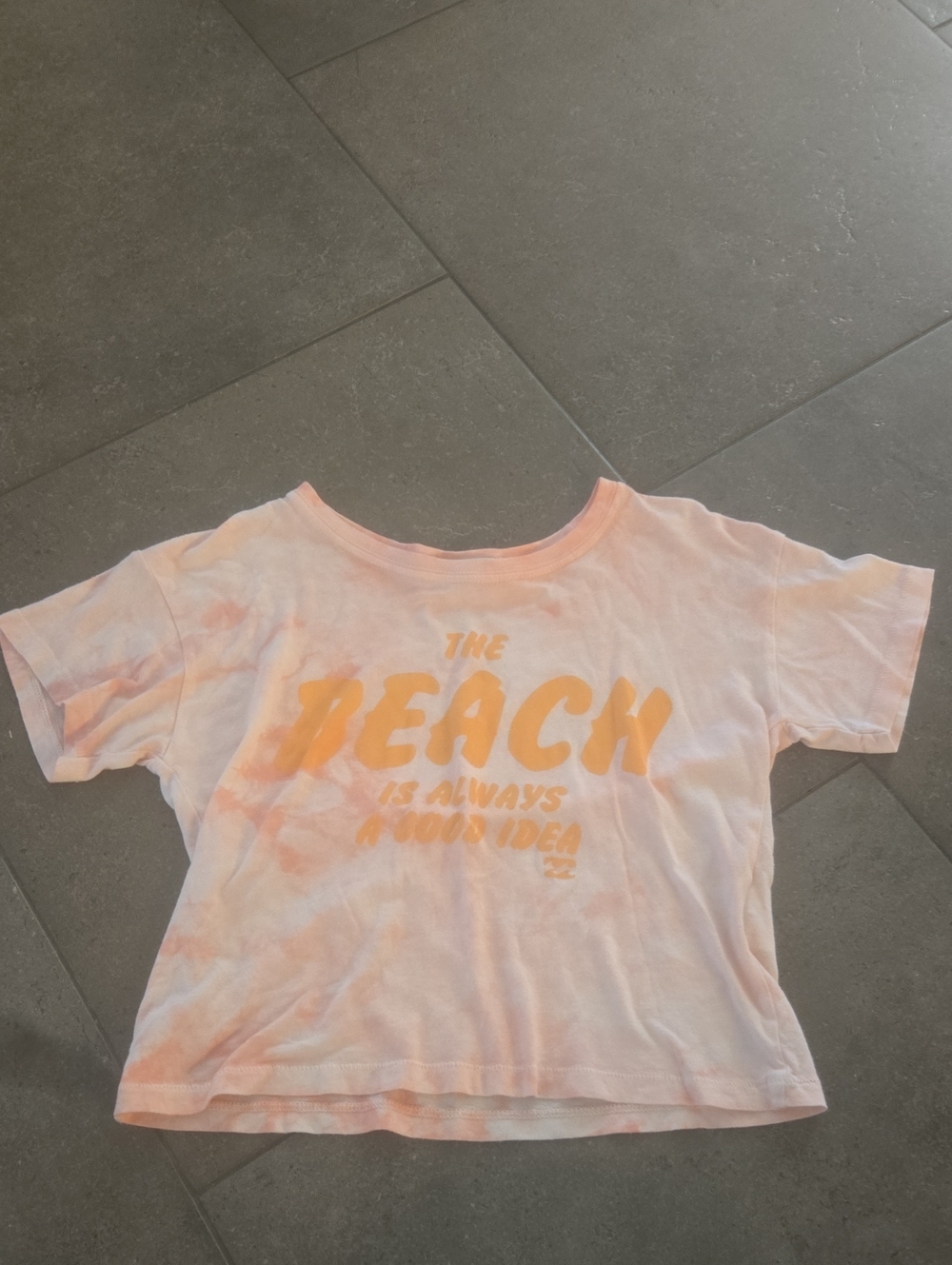 Billabong Kids Pale Pink Tie-Dye 'The Beach' Graphic Tee
